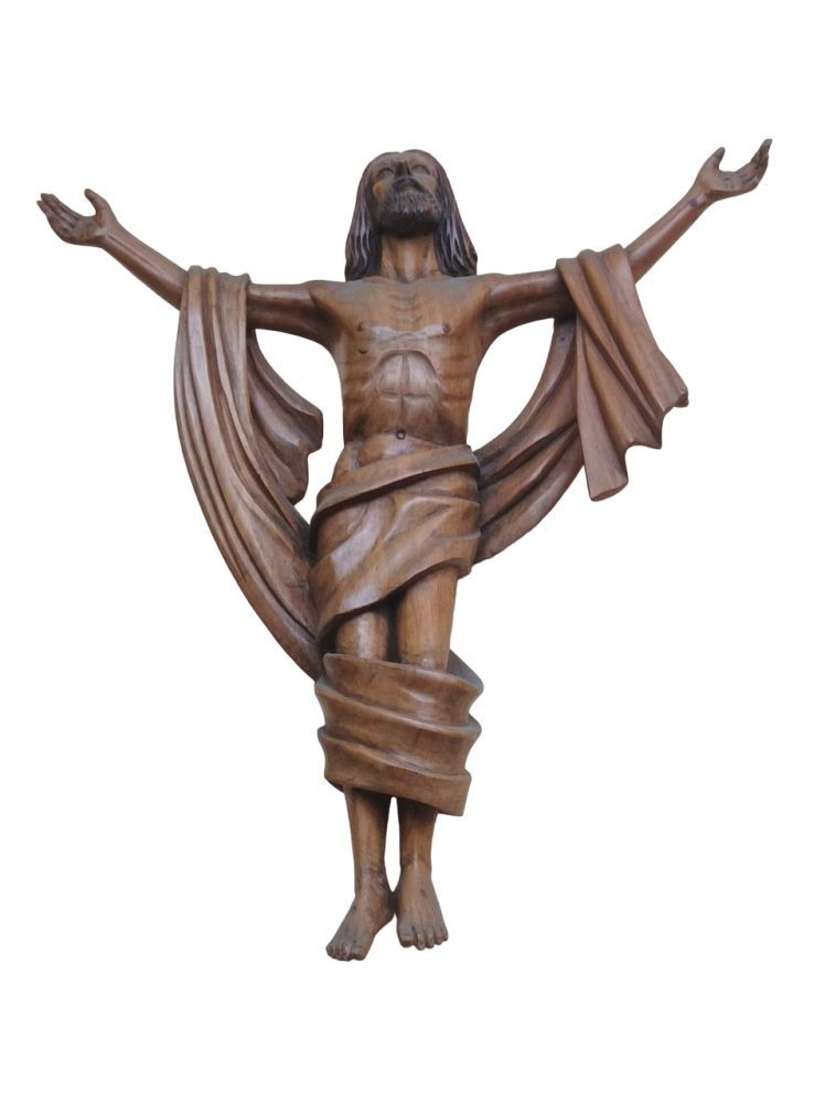 Cristo con velo, en ascenso
Madera: Nogal
Tamaño: 46 cm