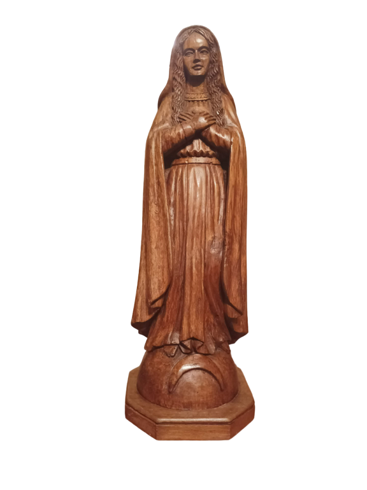Inmaculada con luna creciente
Madera: Nogal
Tamaño: 46 cm
